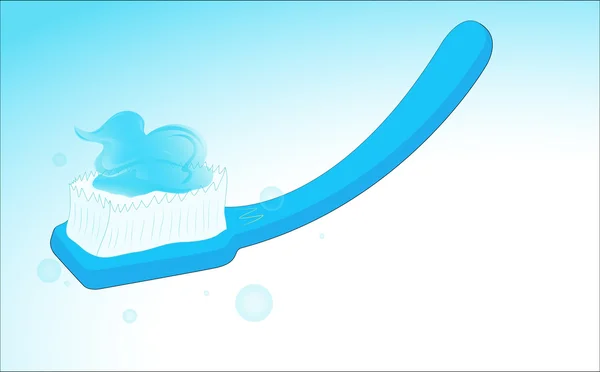 Cepillo de dientes con pasta de dientes — Vector de stock