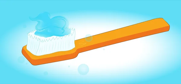 Cepillo de dientes con pasta de dientes Gel — Vector de stock