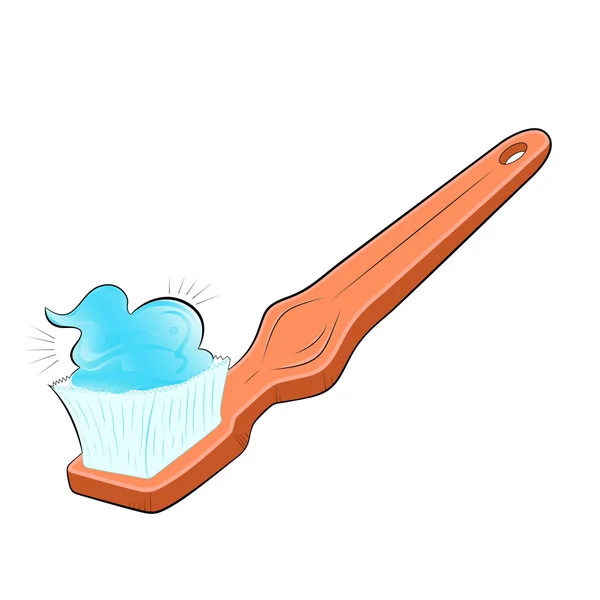 Tandborste med tandkräm vektor — Stock vektor