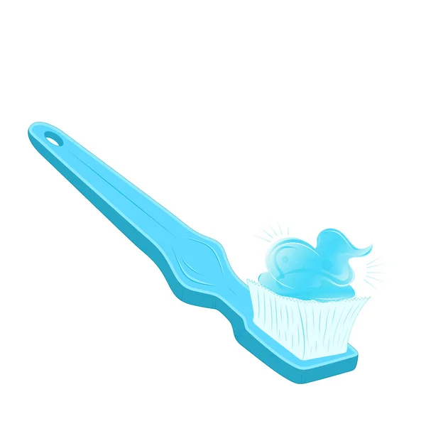 Cepillo de dientes con pasta — Vector de stock