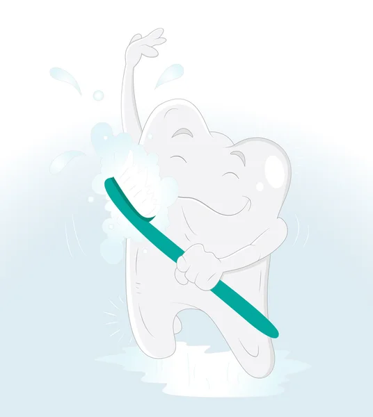 Zubní čištění — Stockový vektor
