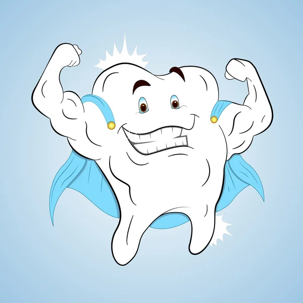 Superhjälte frisk tand — Stock vektor