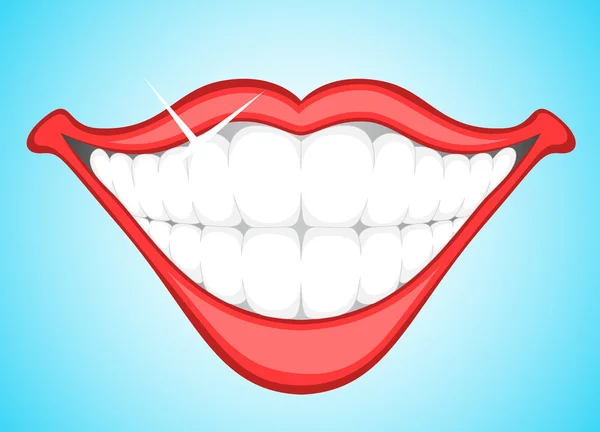 Glimlachend tanden glinsterende clip art — Stockvector