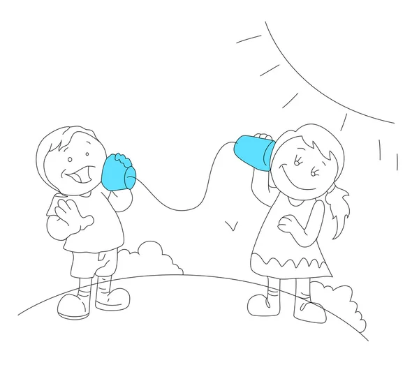 Cieszy dzieci rysunek sztuka — Wektor stockowy