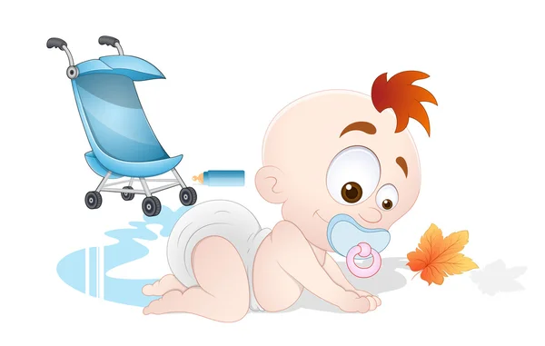 Playing Baby Vector — Stock Vector