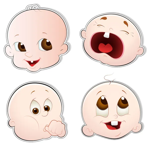 Cute Baby Faces — Stock Vector