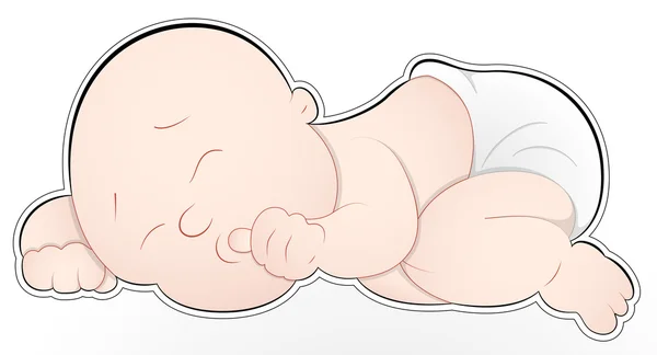 Niedliche Baby schlafenden Vektor — Stockvektor
