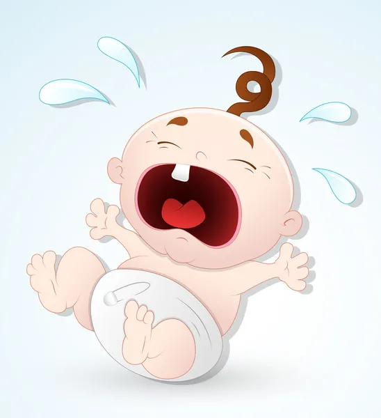 Bébé pleure — Image vectorielle