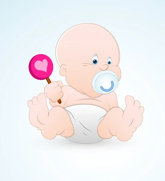 Baby with Lollipop — Stock Vector