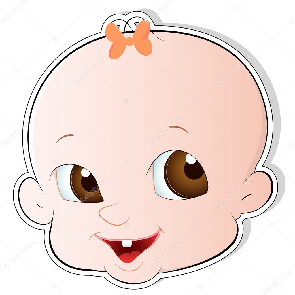 Download Vector: baby cute face | Cute Baby Face Vector — Stock Vector © baavli #9899625