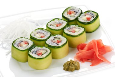 Japanese sushi rolls. clipart