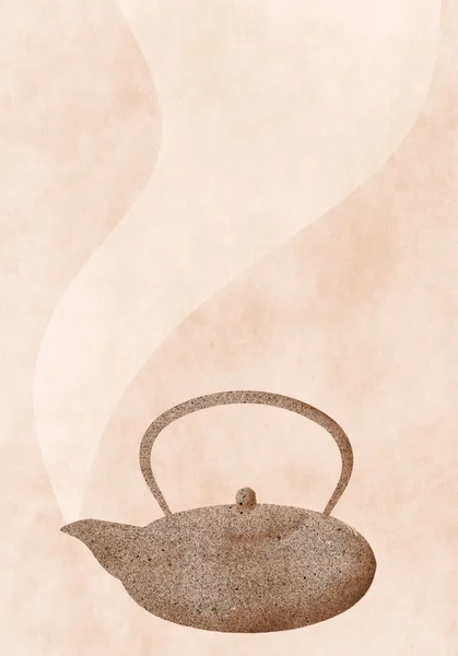 stock image Teapot and steam collage with paper textures