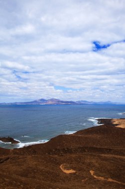 Kanarya Adaları, küçük ada Isla de lobos, görüntülemek Doğu dan üzerinde