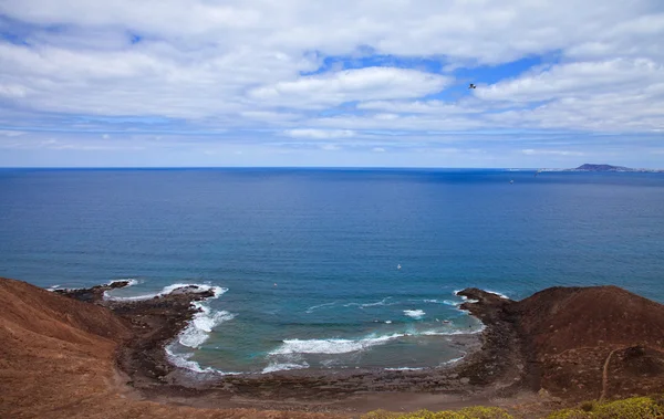 Canary Islands, small island Isla de Lobos, view north from the o — стоковое фото