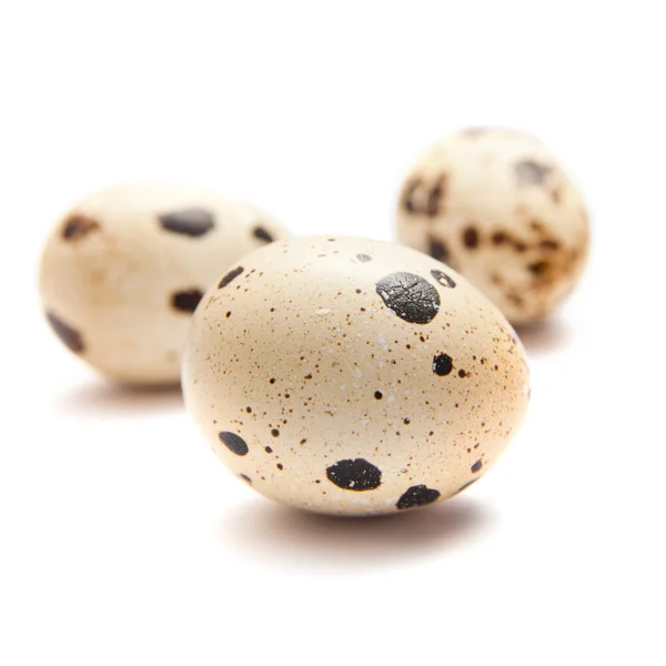 Quail eggs on white surface — Stock Photo, Image