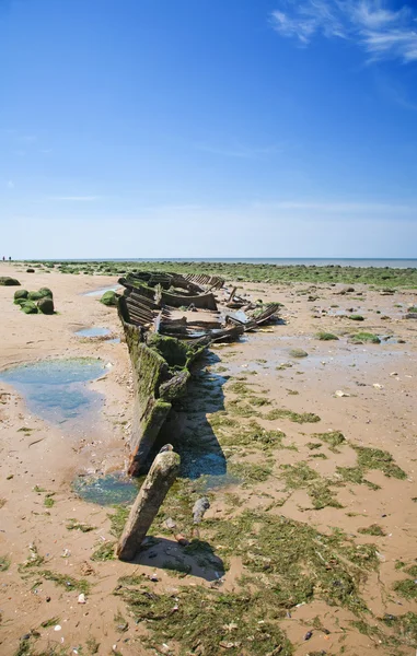 Old shipwreck , Hunstanton, Norfolk, Uk — Stock Photo, Image