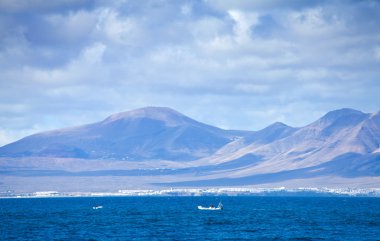 fuerteventura, Kuzey ucundan görüldüğü gibi lanzarote, playa