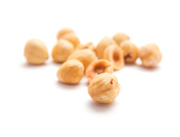 stock image Shelled cleaned hazelnuts