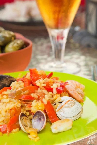 Seafood paella — Stock Photo, Image