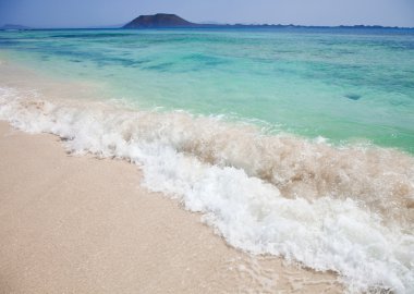 Kuzey fuerteventura, Isla de lobos doğru görünümü