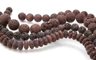 Lava beads; coffe-colored, small reflections and shadow clipart