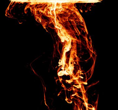 Fire on black clipart