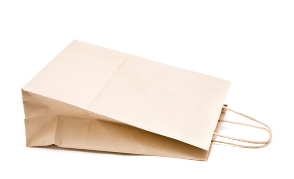 Reciclável; saco de papel marrom reutilizável para transporte de compras — Fotografia de Stock