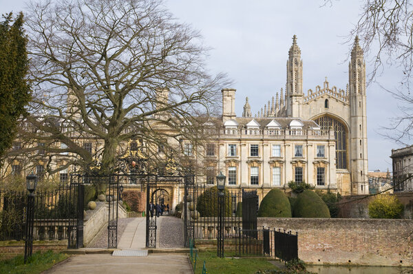 Back gates and bridge in Clare college; Cambridge; England; Uk