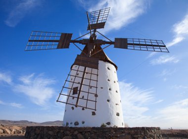 Fuerteventura, Canary Islands, traditional windmill clipart