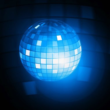 Blue disco ball illustration clipart