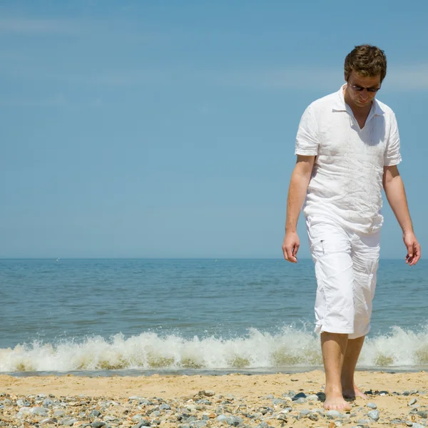 Handsome middle aged man by seaside — Stock Photo, Image