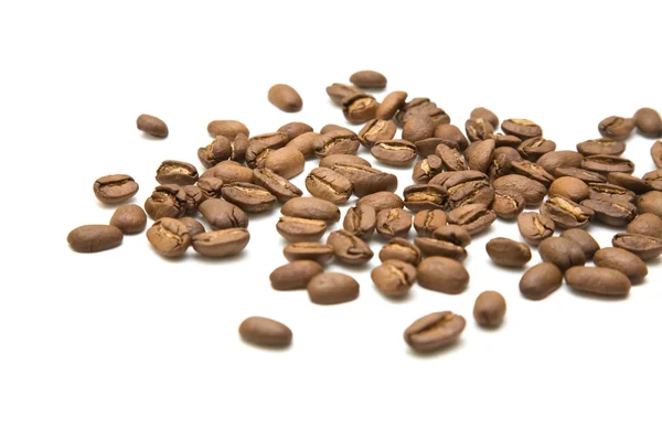 Kahve çekirdekleri, hafif bir avuç kızartma — Stok fotoğraf