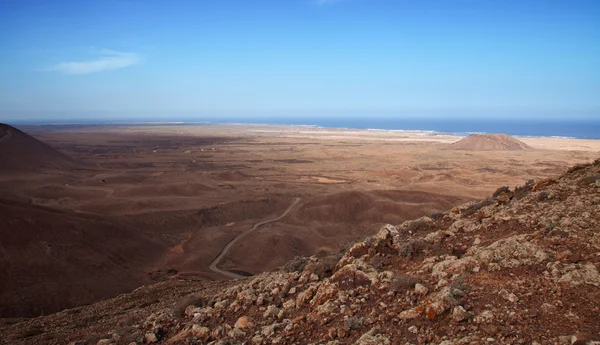 Northern Fuerteventura, view from Bayuyo volcano towards Majani — Stock Photo, Image