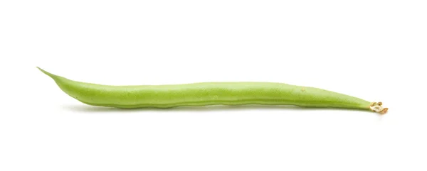 녹색 콩 흰색 배경에 고립의 단일 포드; — 스톡 사진