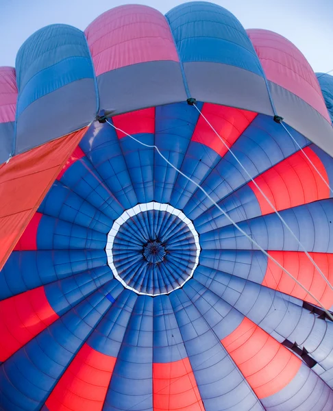 stock image Inside view of a red and dark blue hot air balloon