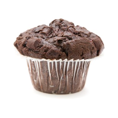 Chocolate muffin isolated on white background clipart