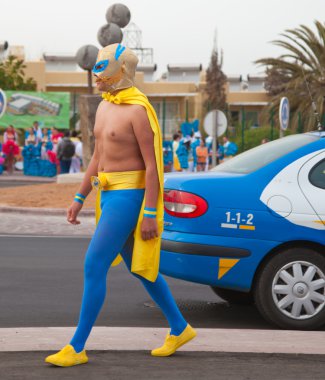 CORRALEJO - MARCH 17: Dressed-up participant, 