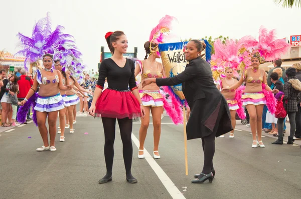 stock image CORRALEJO - MARCH 17: School-age samba dancers taking part in Gr