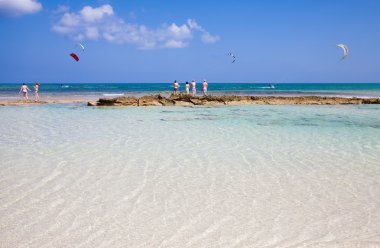 Kitesurfing at Flag Beach, Fuerteventura clipart