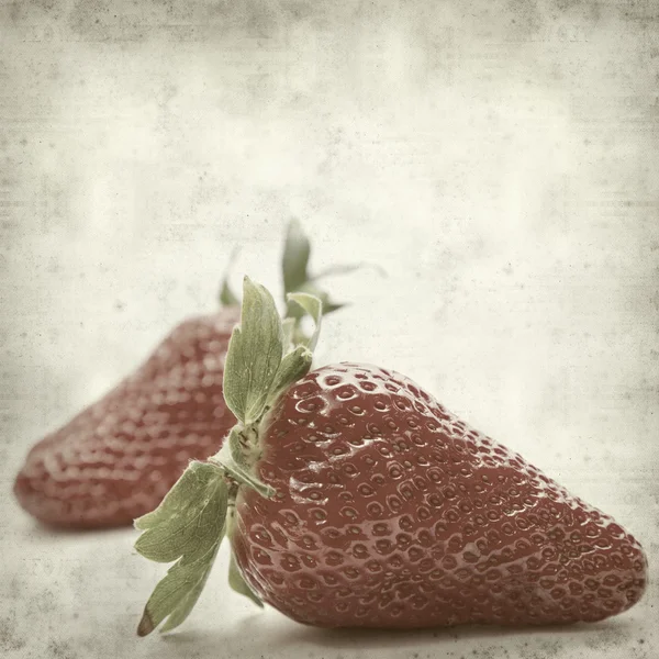 Vieux fond de papier texturé avec fraise — Photo