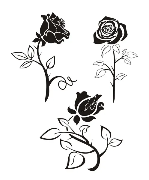 Růže silueta — Stockový vektor