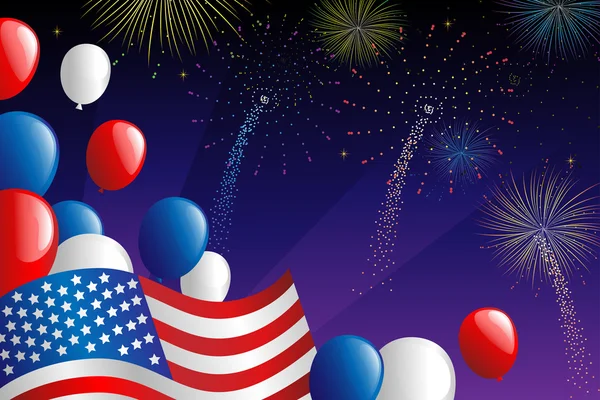 Fourth of July fireworks — Stock Vector