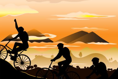 Mountain biking clipart