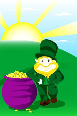 Leprechaun on st patrick day clipart