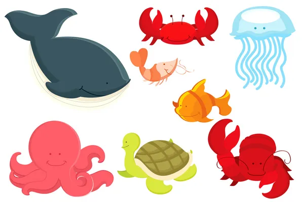 海洋动物卡通 — 图库矢量图片
