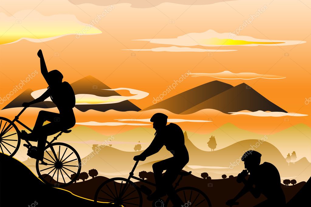 Mountain biking — Stock Vector © artisticco 8146902