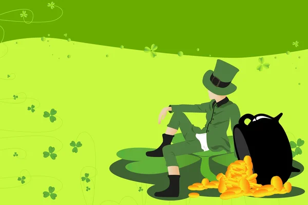 Leprechaun and St Patrick day — Stock Vector
