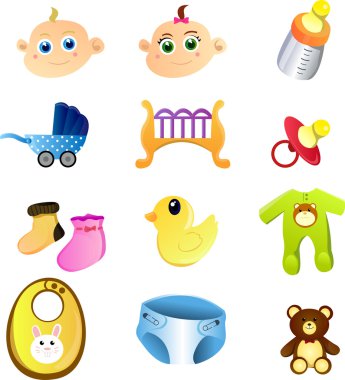 Baby items clipart