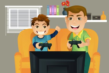 Father and son clipart