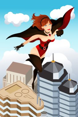 Flying super hero clipart